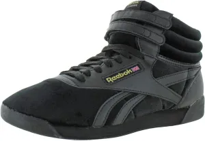Reebok Kids F/S Hi Velvet 2 Black/Gold Casual Shoe 5.5 Kids US