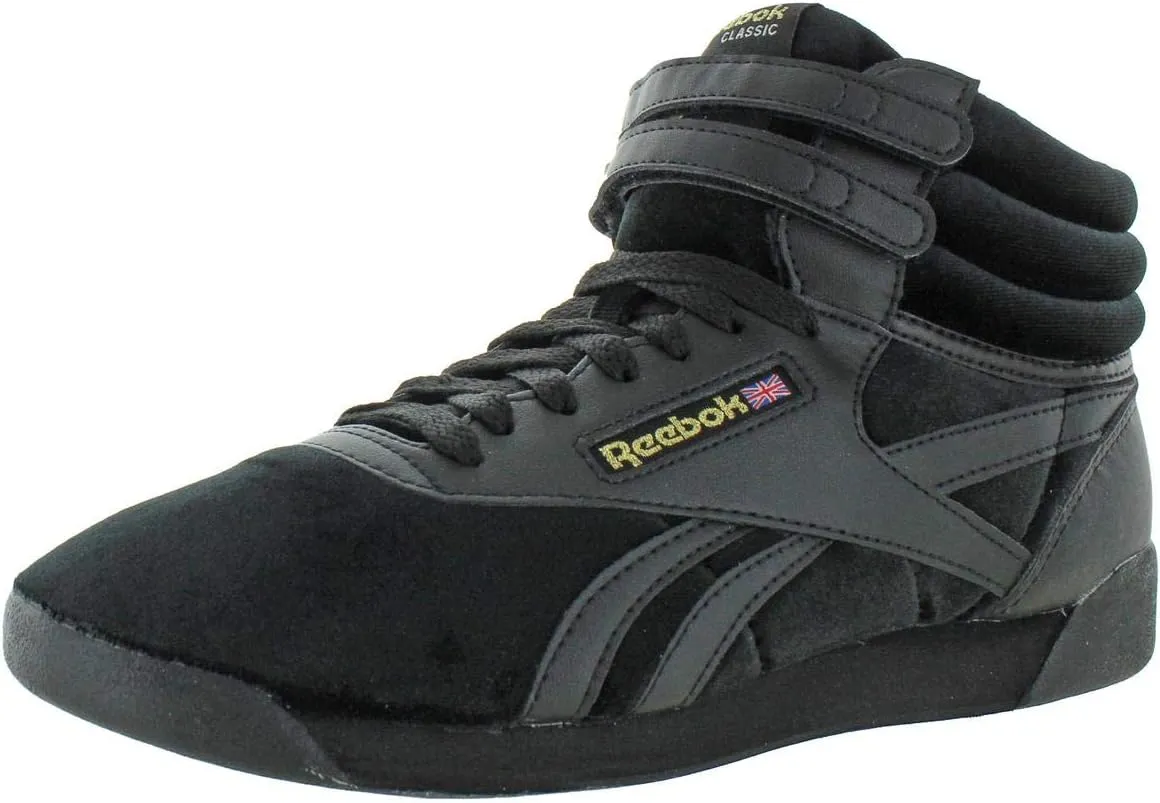 Reebok Kids F/S Hi Velvet 2 Black/Gold Casual Shoe 7 Kids US