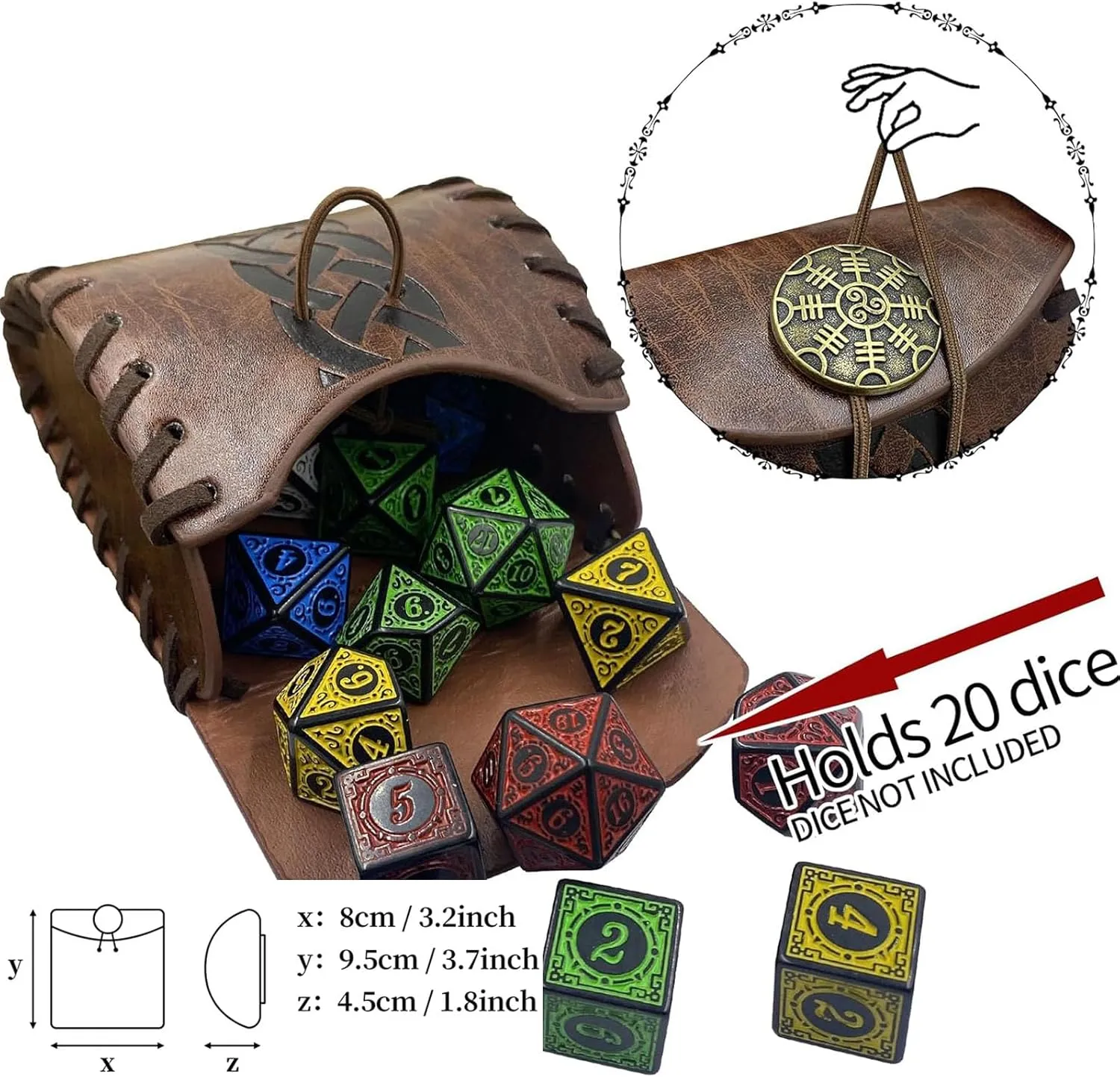 Renaissance Belt Pouch Coin Purse Skirt Hike Set Medieval Festival Costume Halloween Accessories Casual Fanny Pack Waist Bag (2Pouch-2Brown)