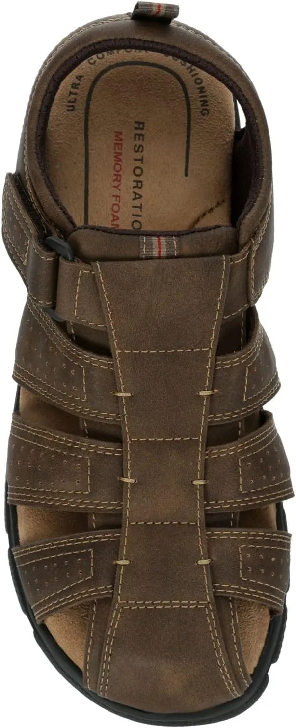 Restoration Ardent - Men's Faux Leather Casual Closed-Toe Fisherman Sandals
