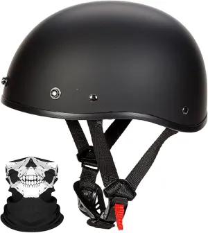 Retro Half Helmet Vintage Motorcycle Helmet German Half Shell Helmet Braincap Jet Helmet Scooter Helmet with Quick Release Buckle Open Face Helmet for Men and Women DOT Approval