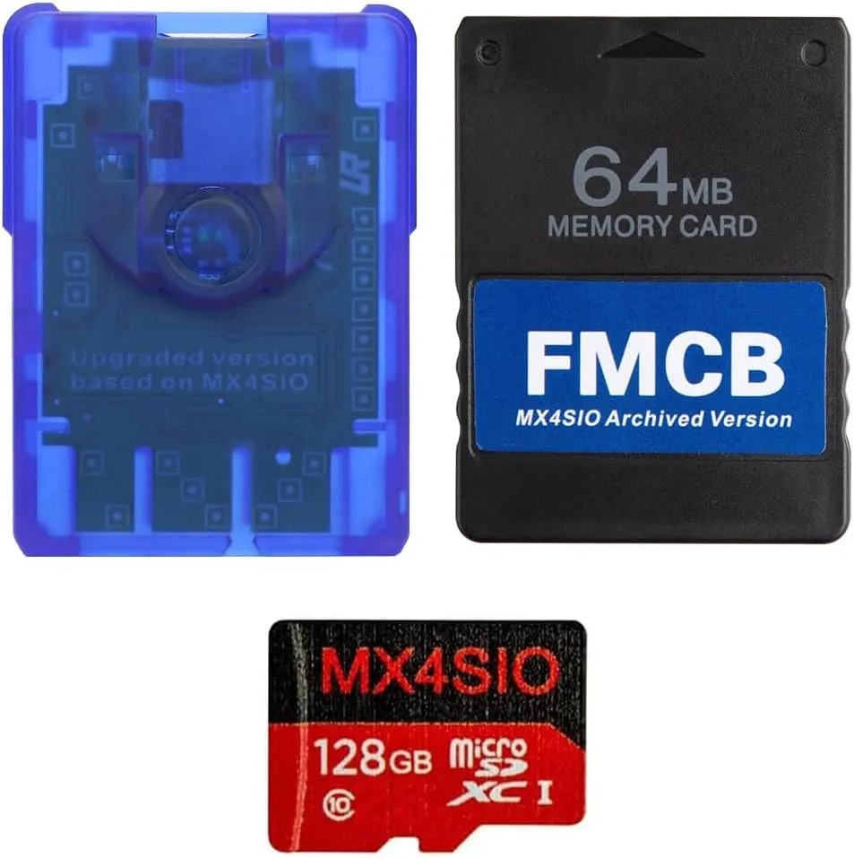 RGEEK PS2 MX4SIO TF Card Adapter With 128G TF SD Adapter and FMCB Memory Card for All PS2 Versions