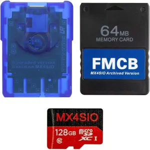 RGEEK PS2 MX4SIO TF Card Adapter With 128G TF SD Adapter and FMCB Memory Card for All PS2 Versions