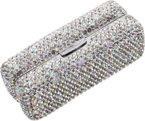 Rhinestone Lipstick Case with Mirror for Travel Portable Makeup Organizer for Purse Compact Lipstick Holder for Women Stylish Lip Gloss Storage Box