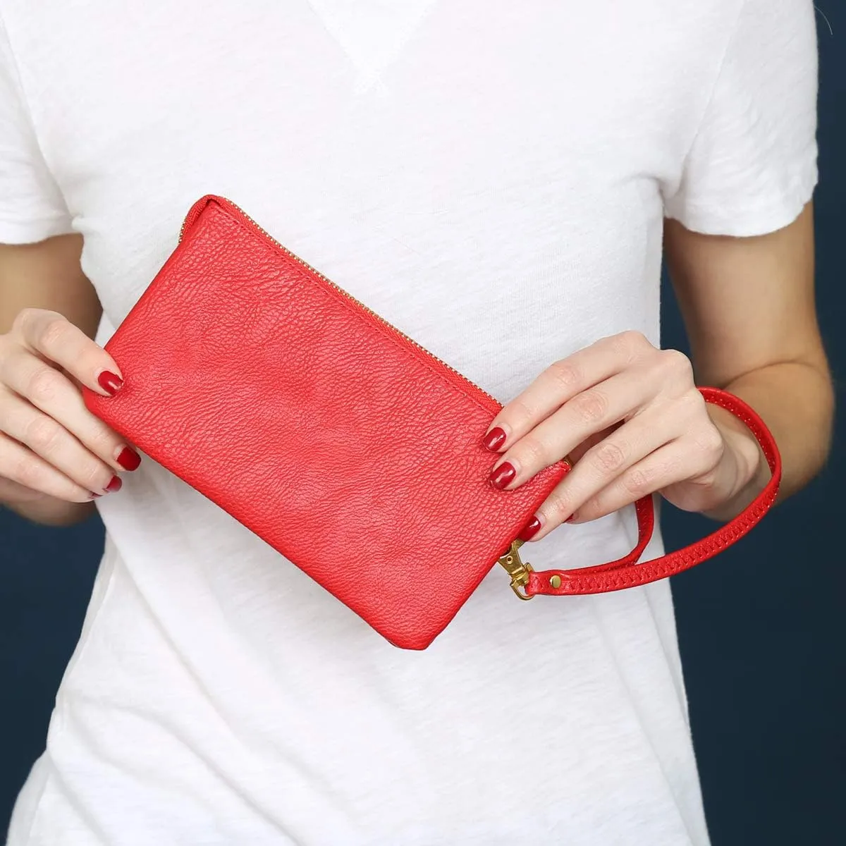 RIAH FASHION Convertible Faux Leather Wallet Purse Clutch - Mini Handbag Detachable Chain Crossbody Strap Phone Holder