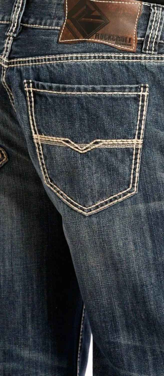 Rock & Roll Denim Relaxed Fit Straight Bootcut Jeans #M0S8553