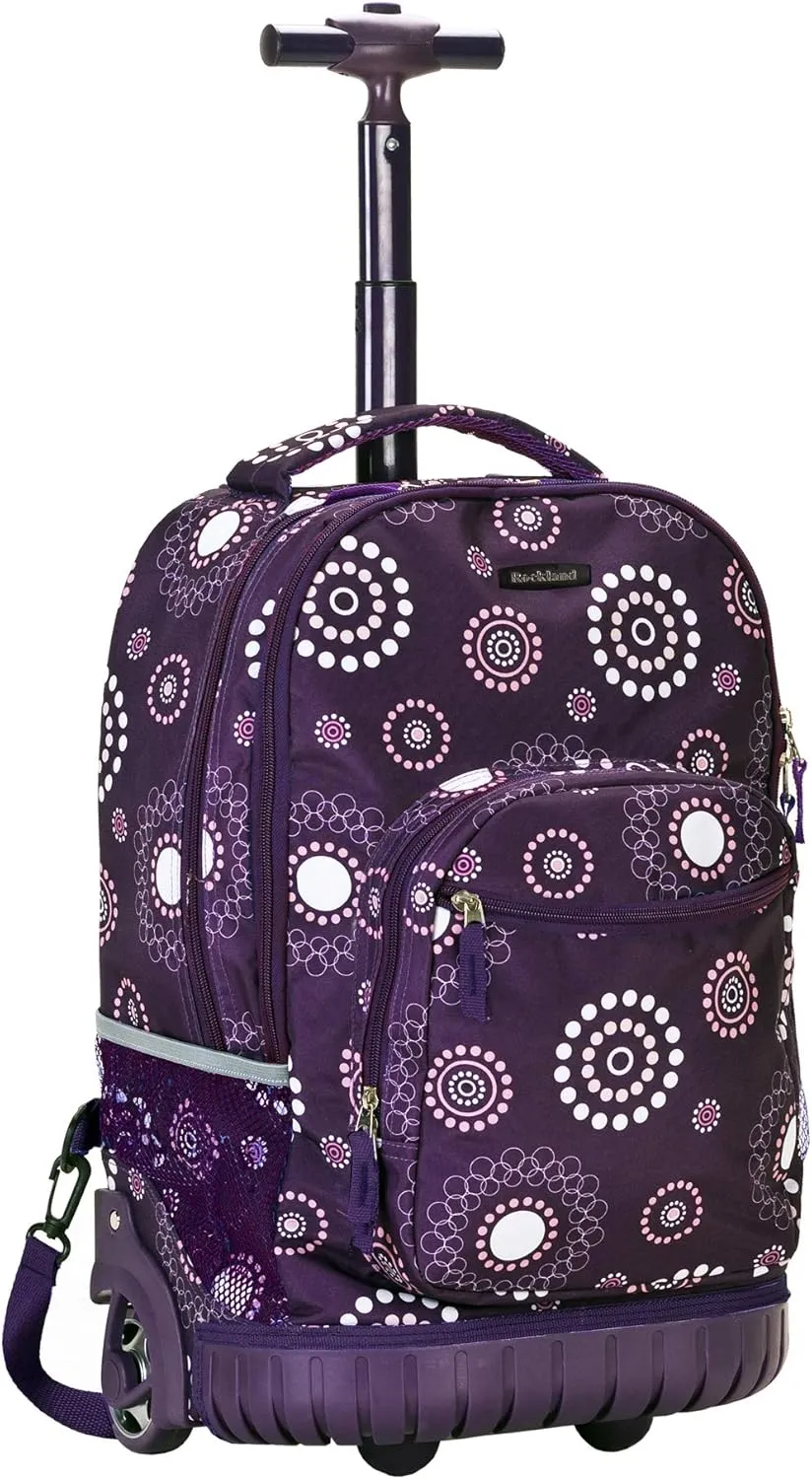 Rockland Single Handle Rolling Backpack, PURPLEPEARL, One Size