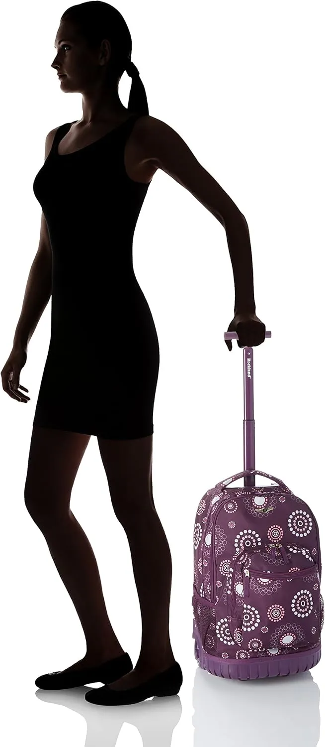 Rockland Single Handle Rolling Backpack, PURPLEPEARL, One Size