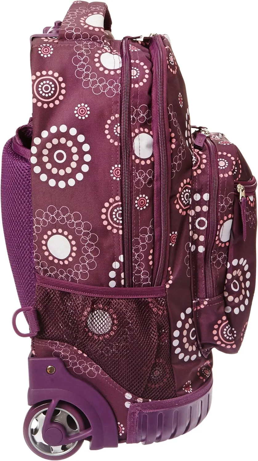 Rockland Single Handle Rolling Backpack, PURPLEPEARL, One Size