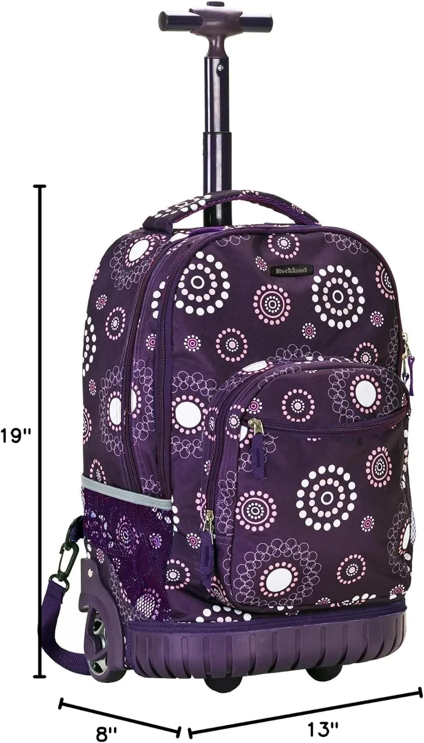 Rockland Single Handle Rolling Backpack, PURPLEPEARL, One Size