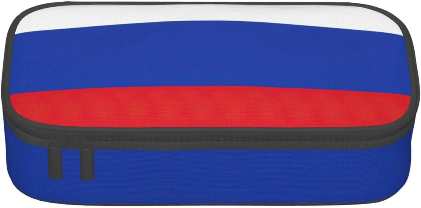 Russian Flag Large Capacity Storage Bag, fit for Travel, Office Supplies, Makeup, and Desk Organization, Black, One Size, Beauty Case