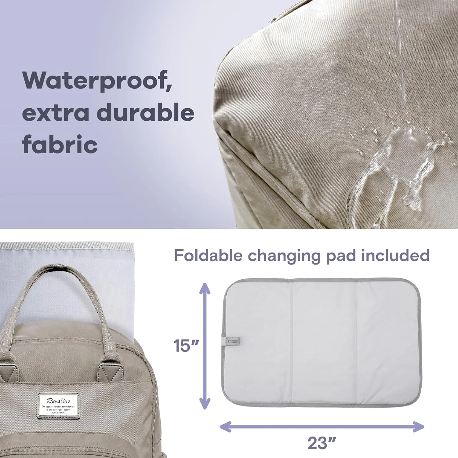 Ruvalino Classic Diaper Bag Backpack - Clay