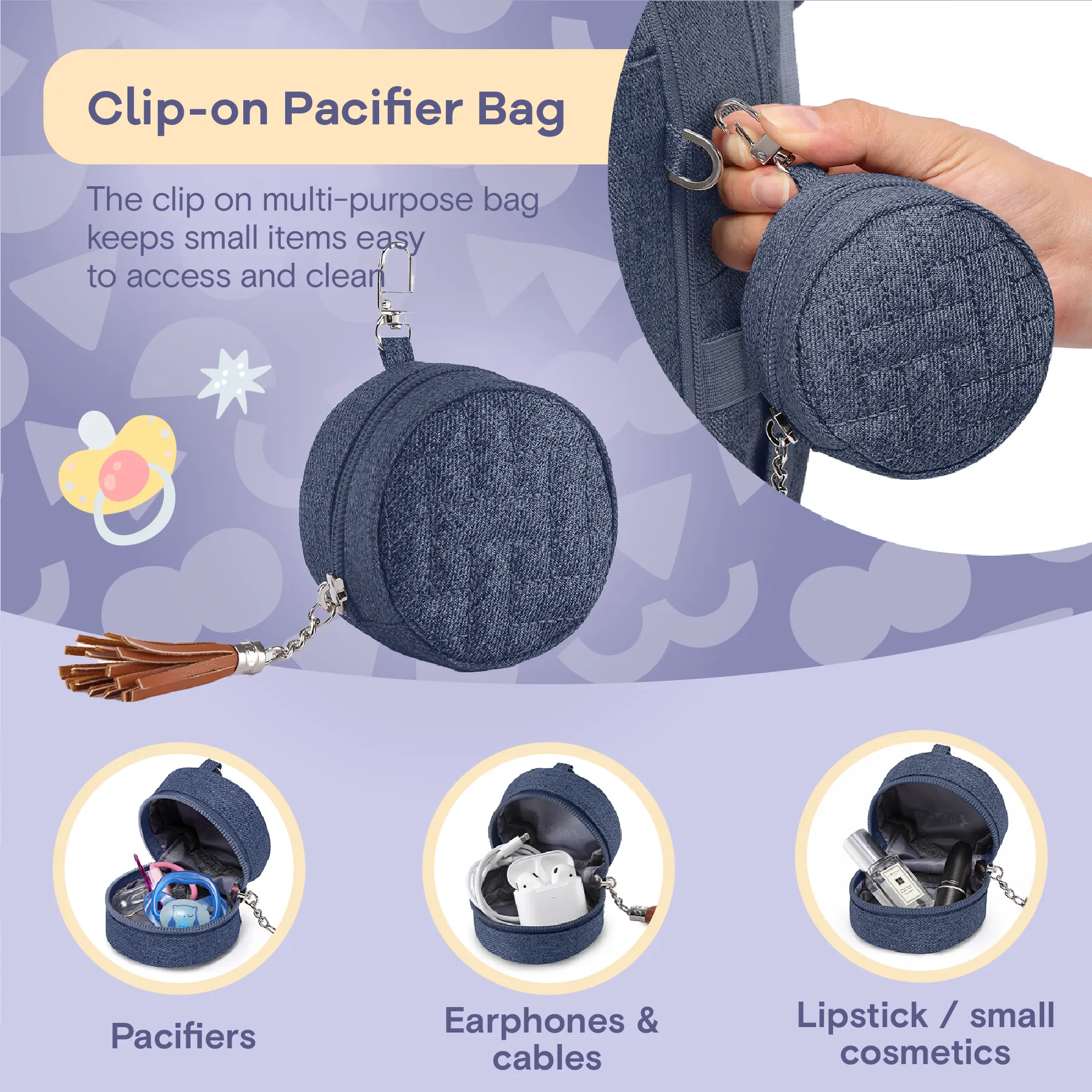 Ruvalino Neutral All-in-One Baby Bags - Denim Blue