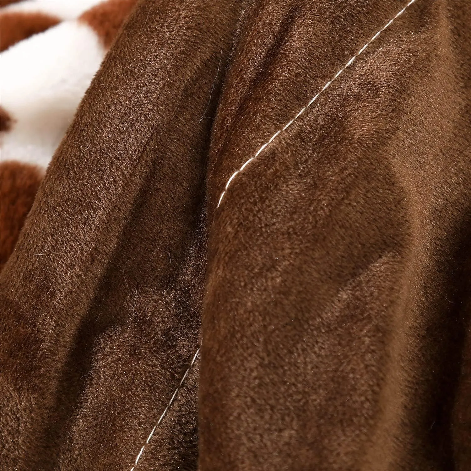RYNGHIPY Cow Print Blanket for Sofa Couch Double Sided Flannel Animal Design Brown Throw Blanket (Brown, 51''x63'')