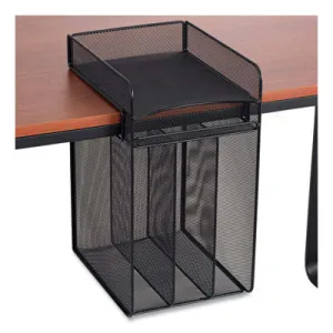 Safco® Onyx Horizontal Hanging Storage, 5 Sections, Letter Size Files, 10.25" x 12.4" x 14.4", Black