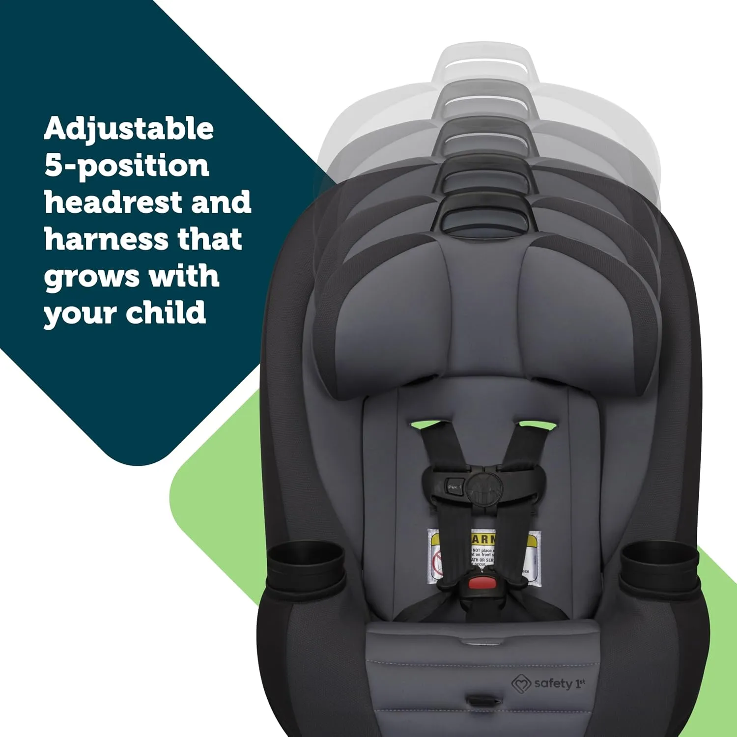 Safety 1st Ellaris 3-in-1 Convertible Car Seat, Slim Fit Design, Rear & Forward-Facing, 5-Position Headrest, 3-Across Fit, Travel-Friendly with Machine-Washable Seat Pad, London Blue