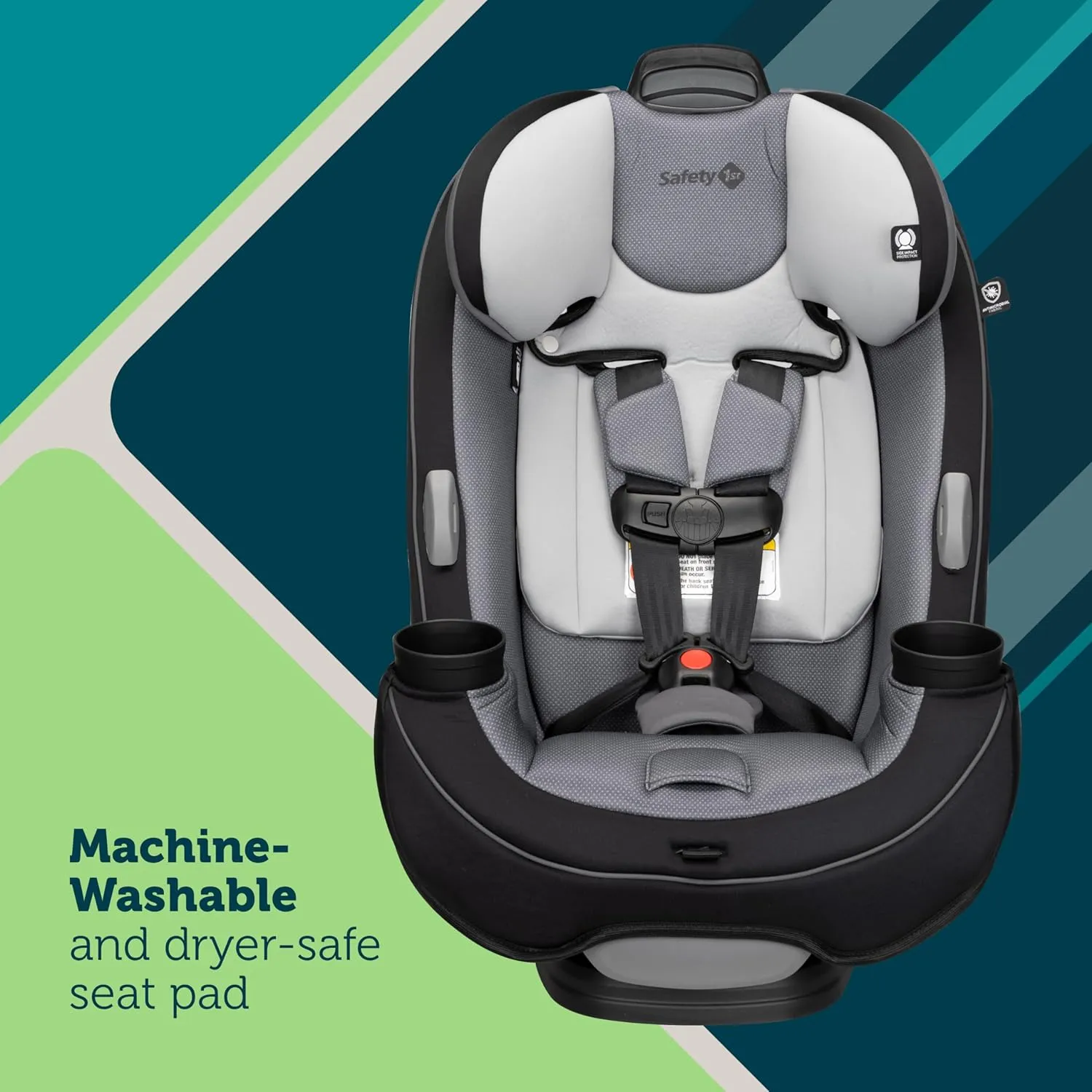 Safety 1st Grow and Go All-in-One Slim Convertible Car Seat, Rear Facing, 5-40 lbs, Forward Facing (30–65 lbs), High Back Booster Seat 40-100 pounds, Carbon Ink