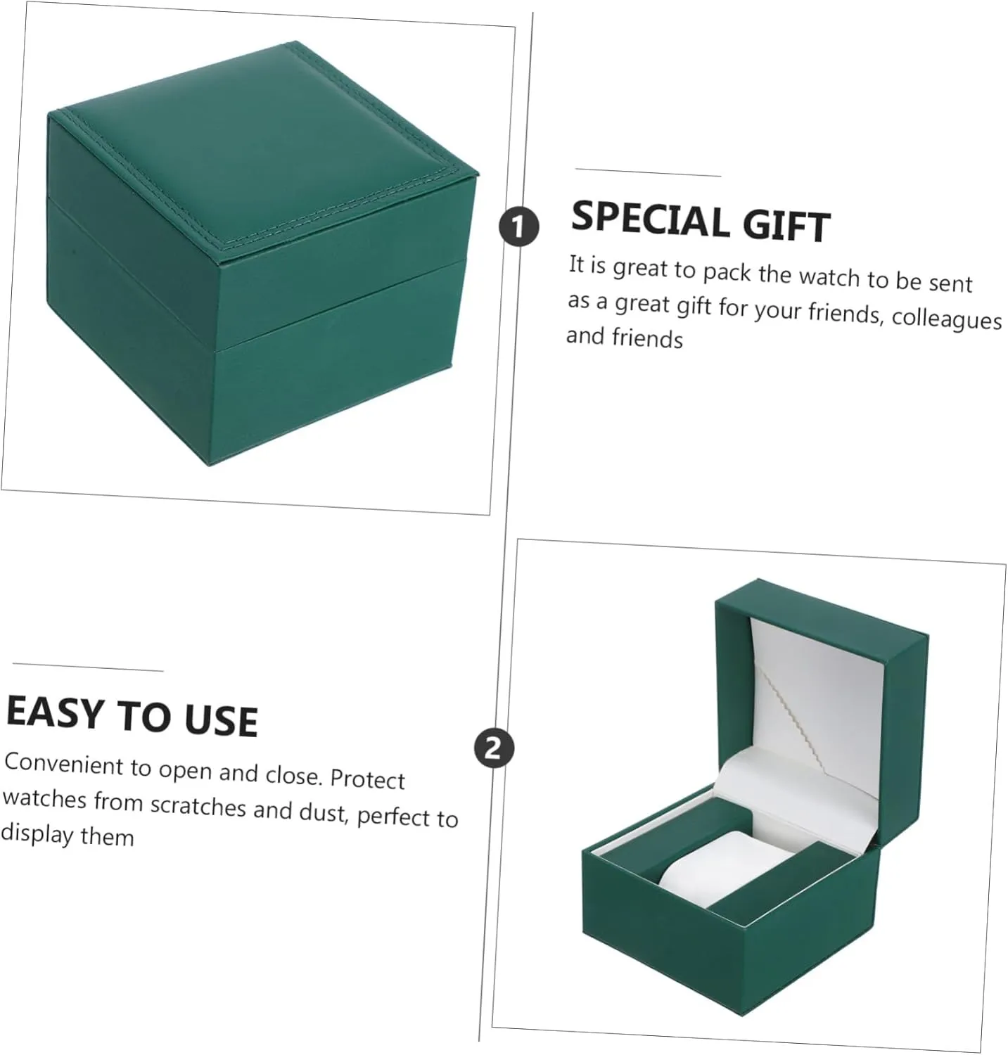 SAFIGLE Elegant Pu Watch Box Lid Luxurious Jewelry Organizer for Men and Women Display Case for Watches and Accessories Grain Design