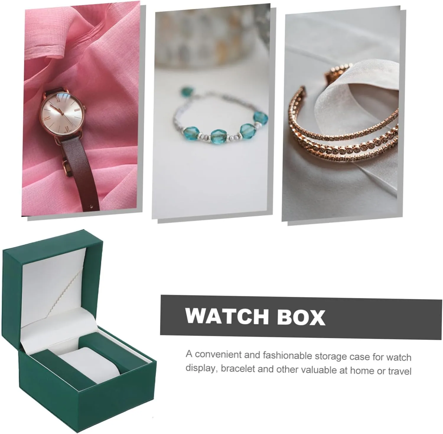 SAFIGLE Elegant Pu Watch Box Lid Luxurious Jewelry Organizer for Men and Women Display Case for Watches and Accessories Grain Design