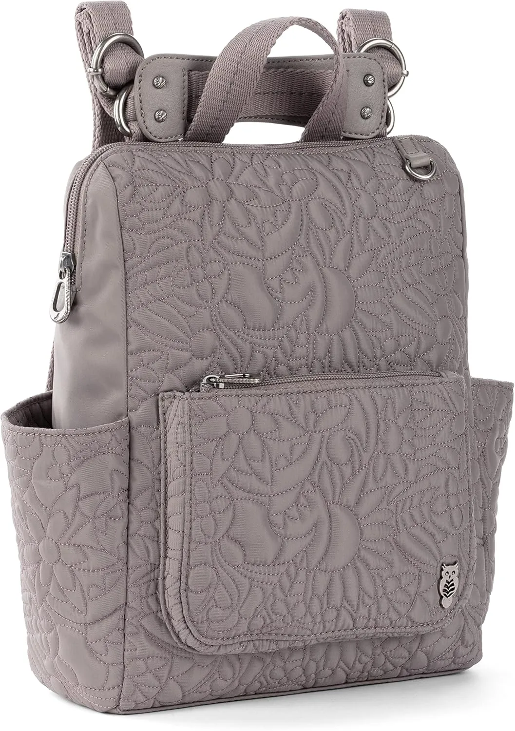 Sakroots Women's Eco-Twill Loyola Small Convertible Backpack, Quilted Mushroom Spirit Desert, One Size