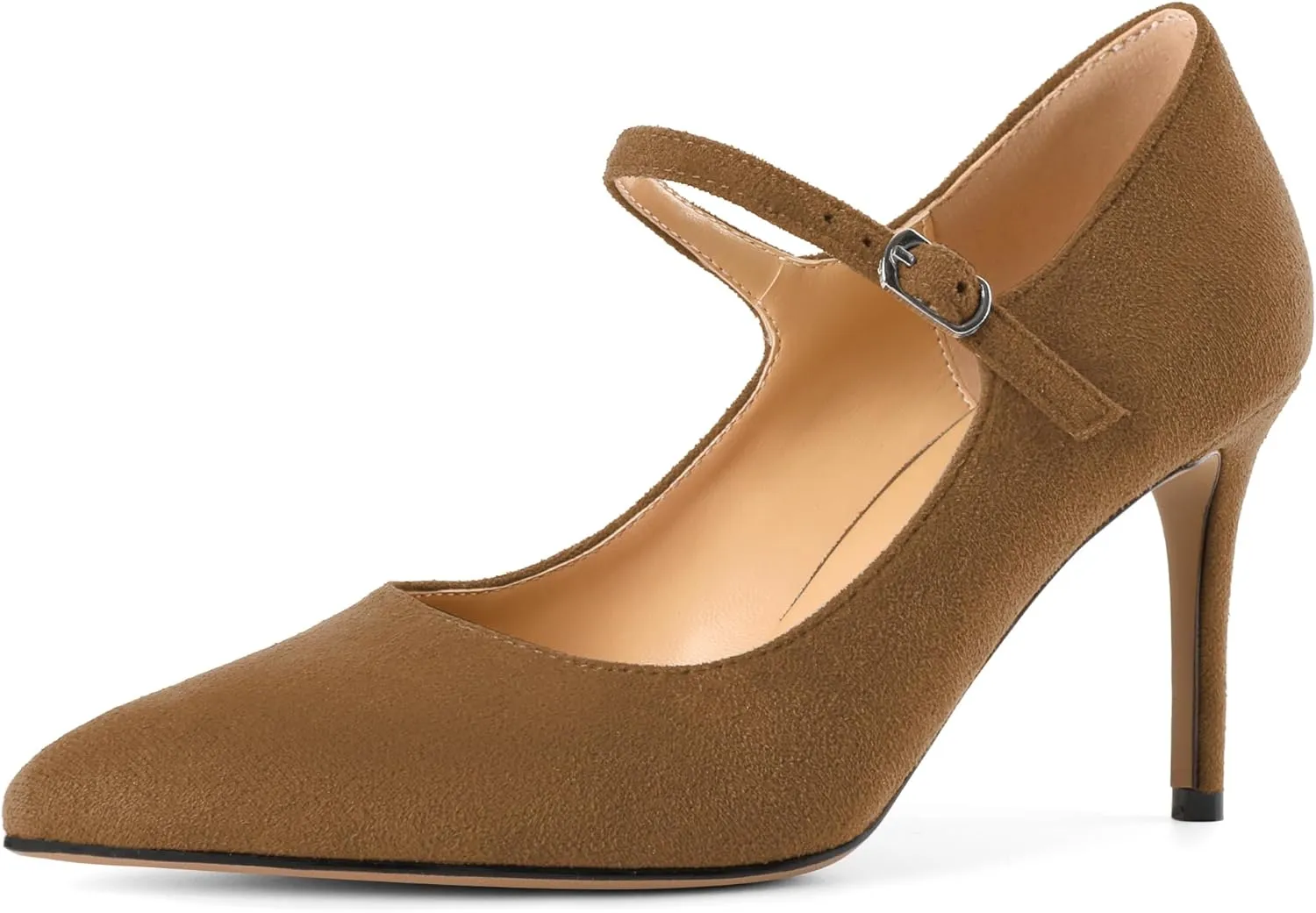 SAMMITOP Women's Pointed Toe Mary Jane Pumps 85mm Heel Party Dress Shoes