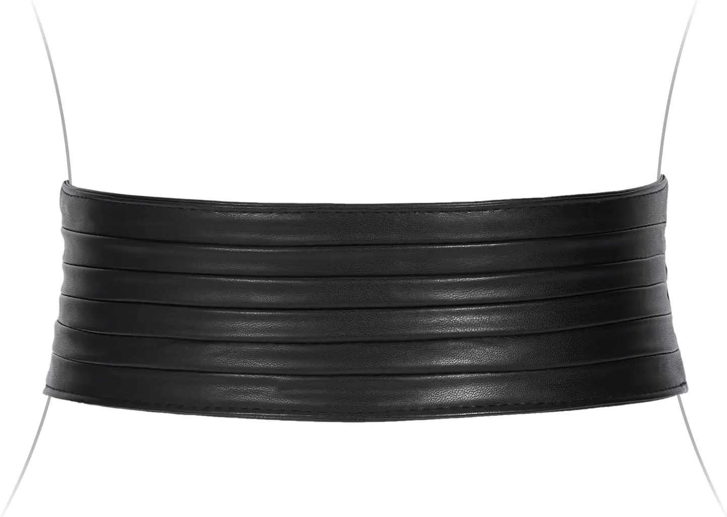 SANSTHS Women Wide Elastic Belts for Dresses Vintage Fashion Stretchy Waist Belts Ladies Cinch Belts Leather Waistband