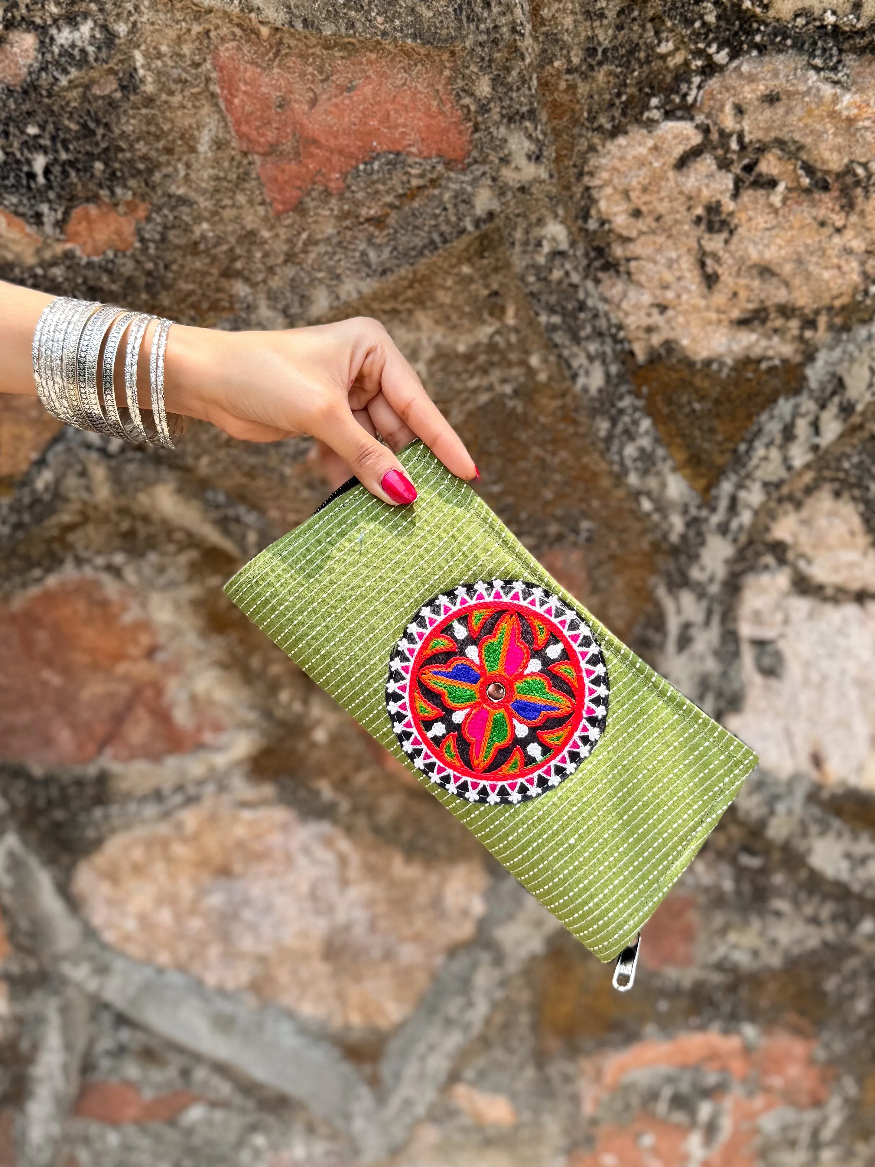 Saraswati Kutchi Wallet with Embroidered Patch