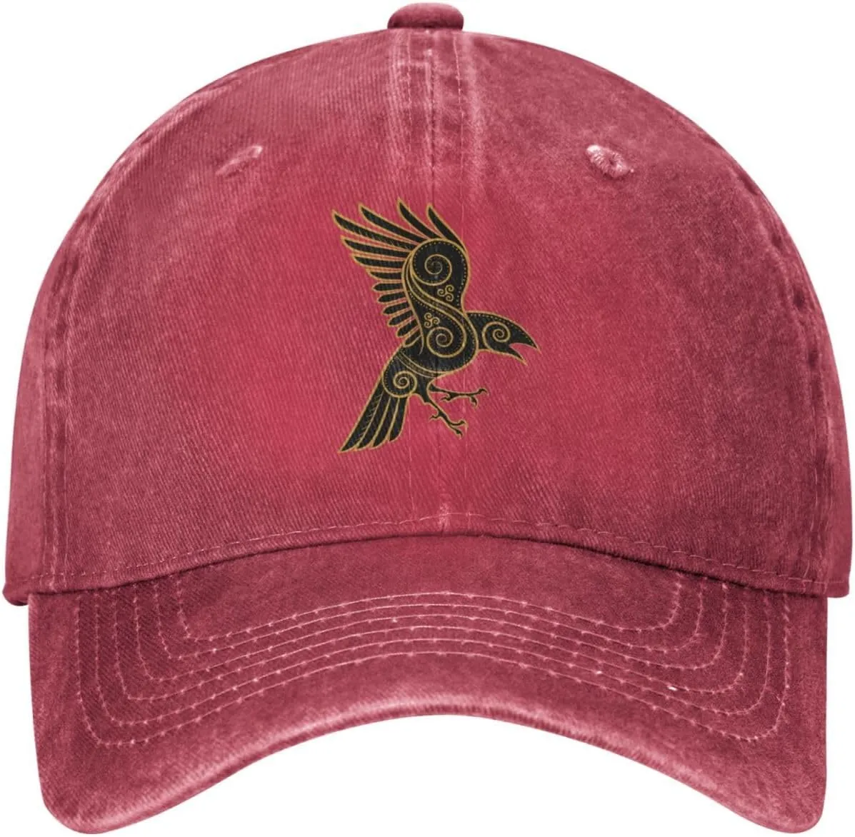 Scandinavian Pirate Odin's Raven Celtic Ponytail Baseball Cap Vintage Denim Cowboy Hat