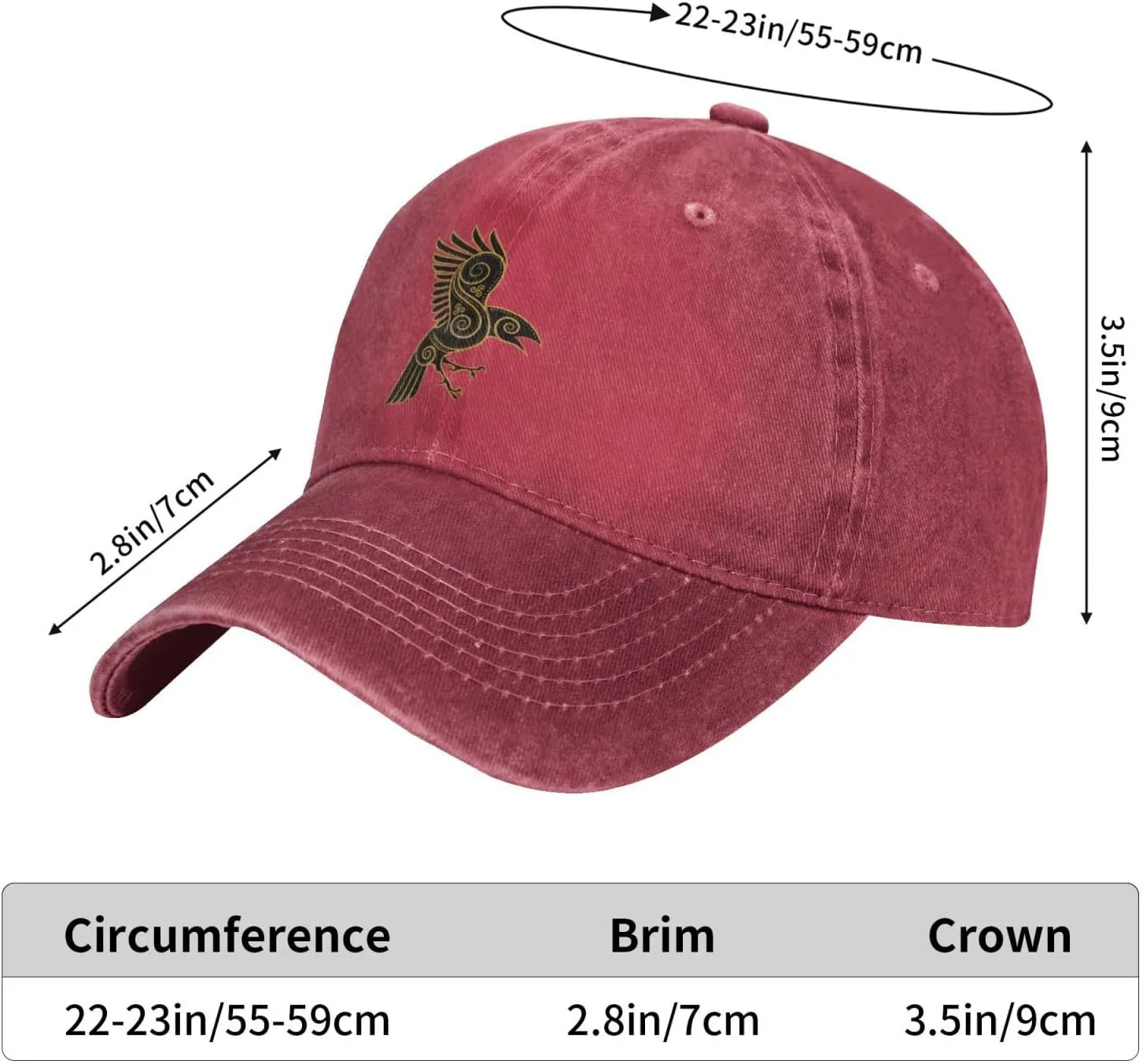Scandinavian Pirate Odin's Raven Celtic Ponytail Baseball Cap Vintage Denim Cowboy Hat