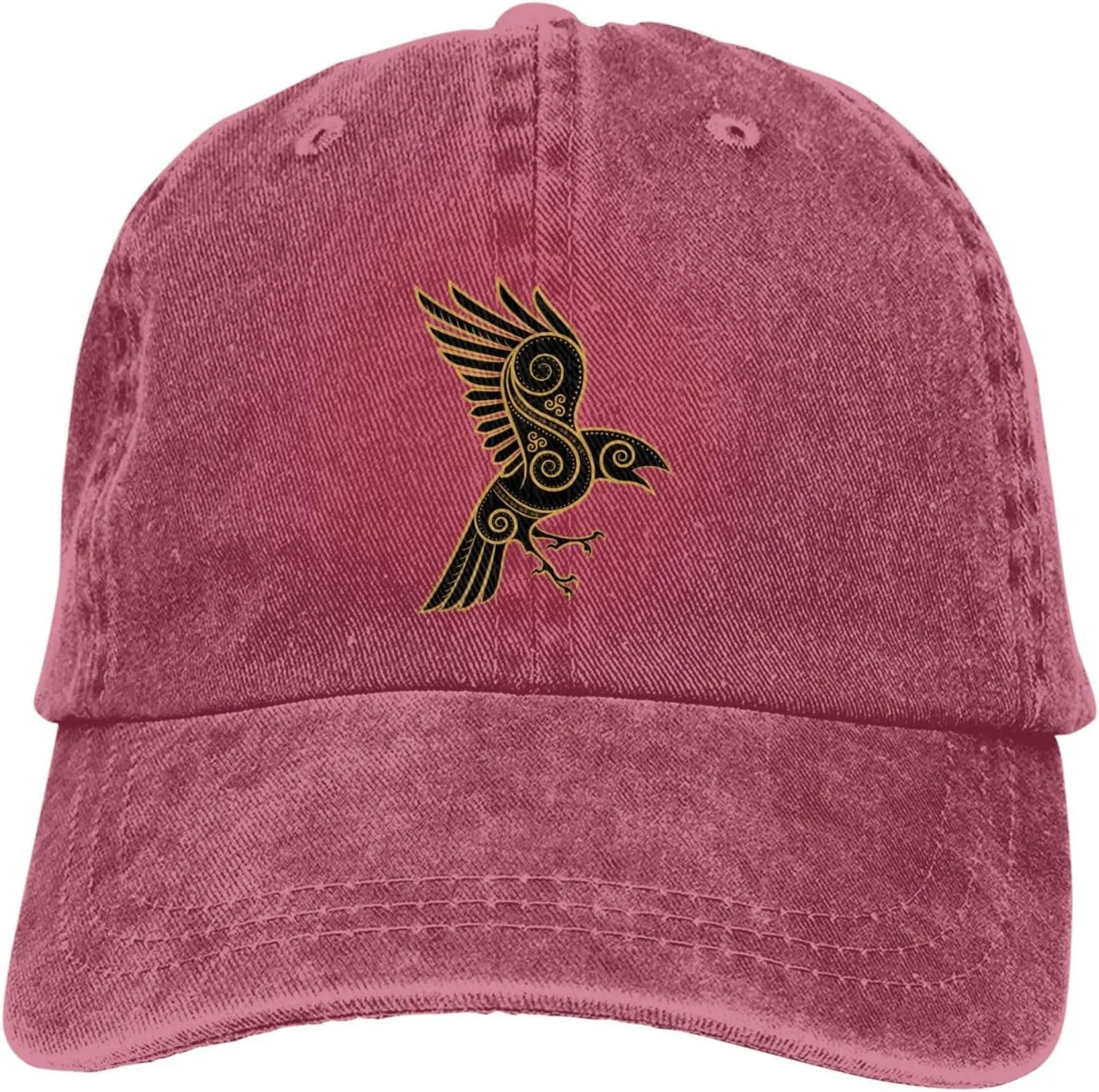 Scandinavian Pirate Odin's Raven Celtic Ponytail Baseball Cap Vintage Denim Cowboy Hat