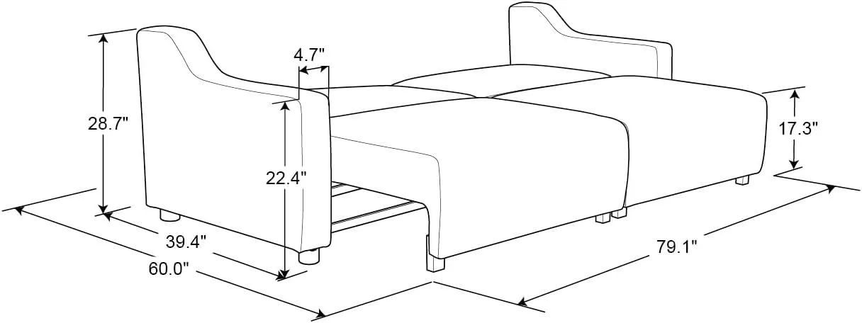 Serta Glendale Convertible Sofa
