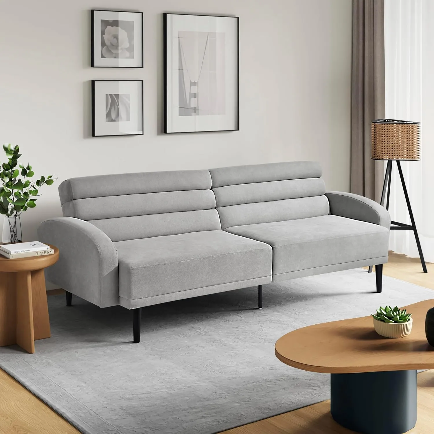 Serta Roswell Convertible Sofa Light Gray
