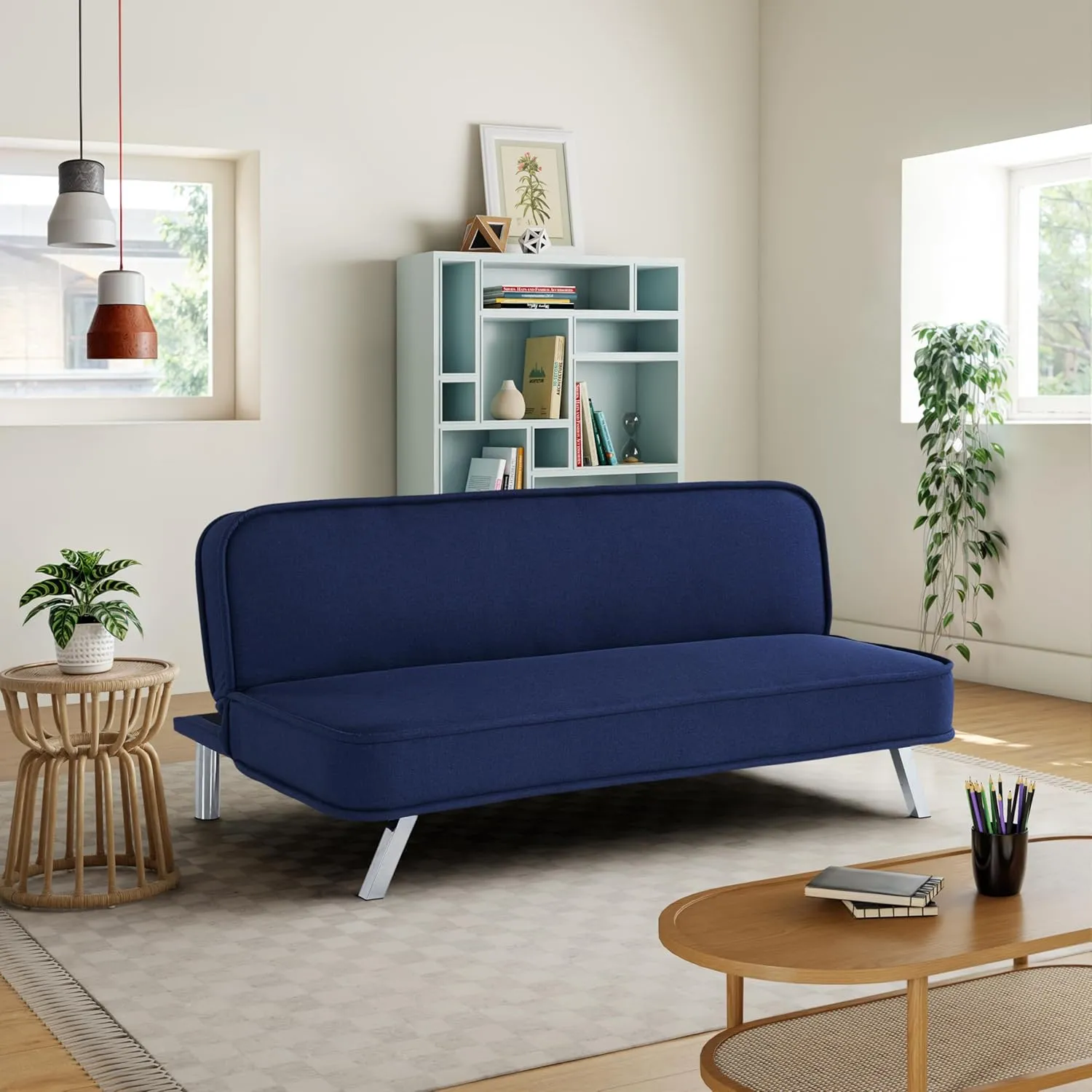 Serta Terrell Convertible Sofa, Navy