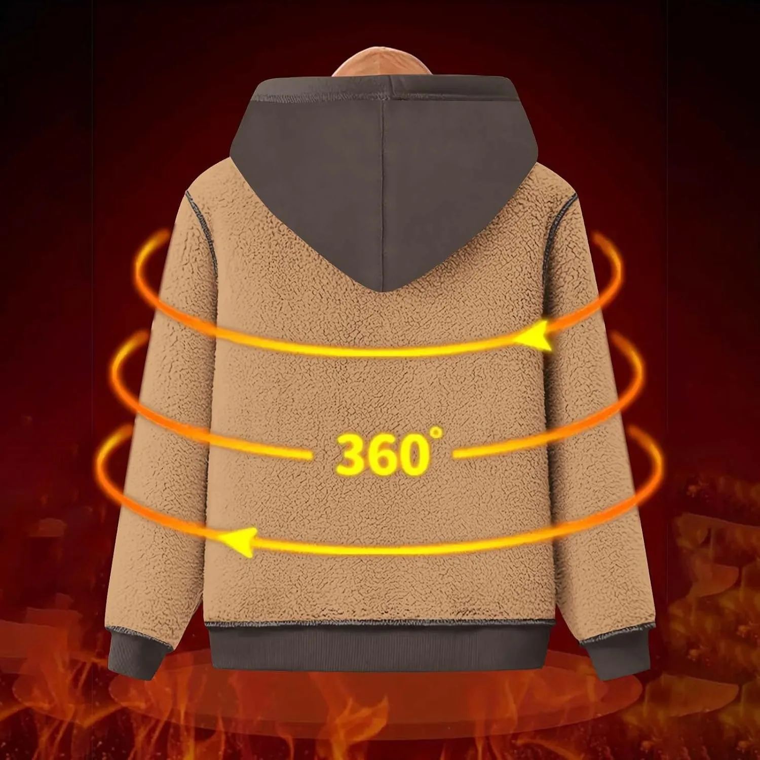 Sherpa Lined Jacket Women 2024 Fall Winter Fleece Warm Zip up Hoodie Casual Long Sleeve Hooded Jackets Coat Cardigan