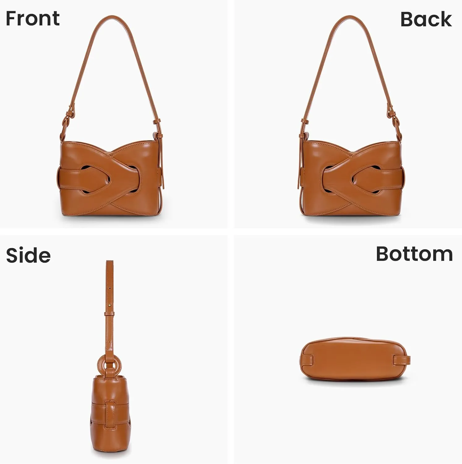 Shoulder Bag Purse PU Crossbody Bucket Bags Small Trendy Designer Luxury Handbag Faux Leather Satchel for Women
