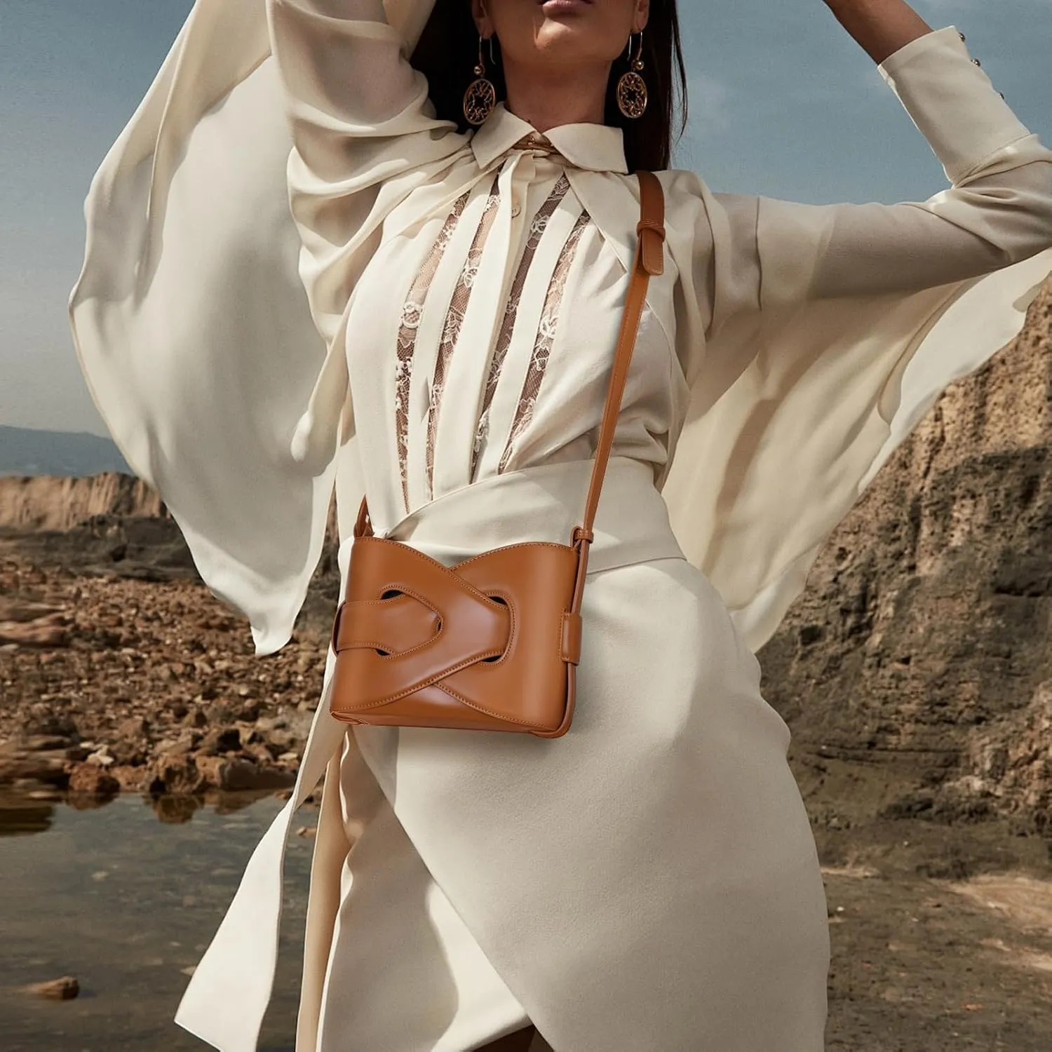 Shoulder Bag Purse PU Crossbody Bucket Bags Small Trendy Designer Luxury Handbag Faux Leather Satchel for Women
