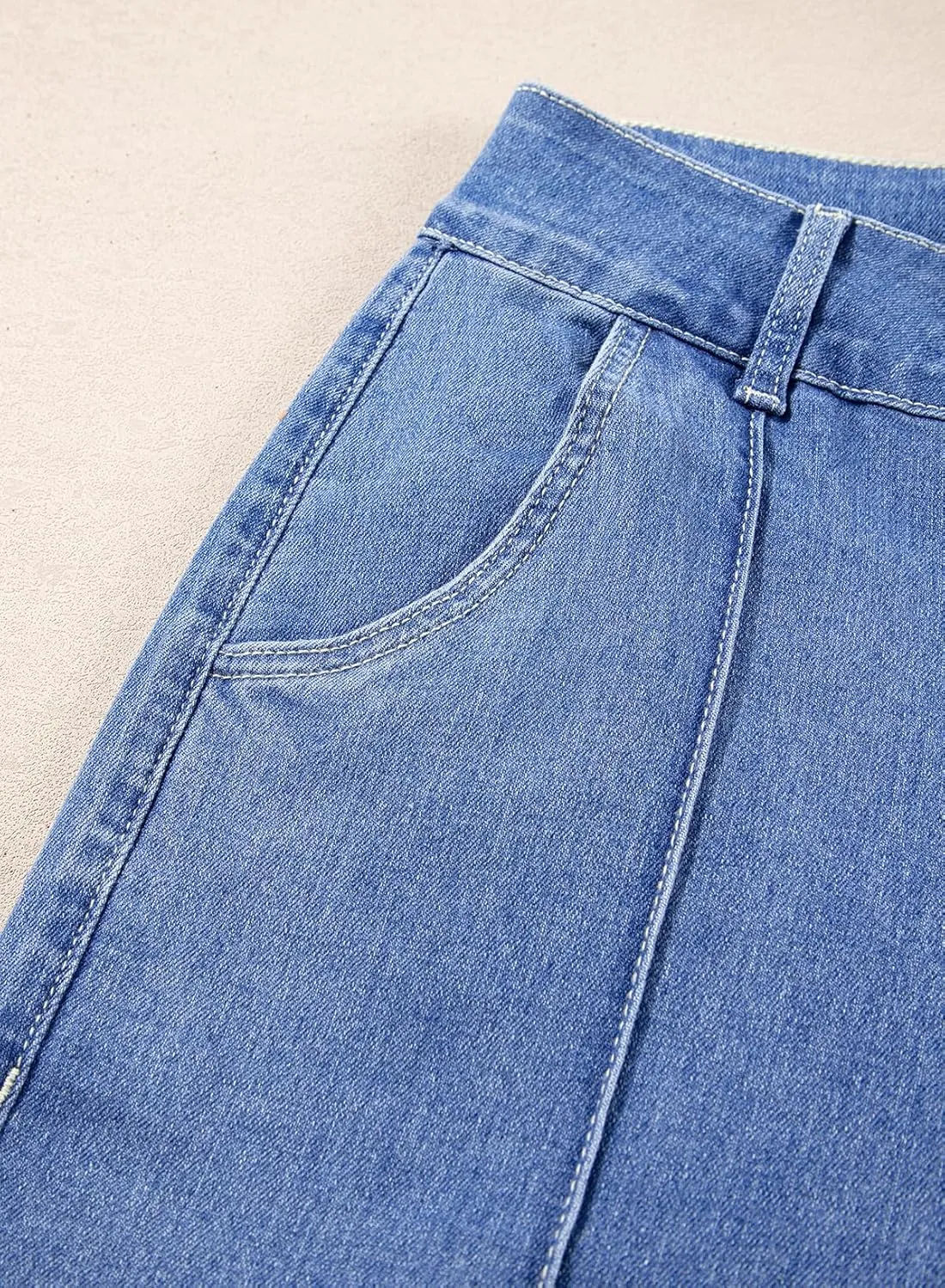 Sidefeel Womens Wide Leg Jeans Casual Baggy High Waisted Stretch Denim Pants