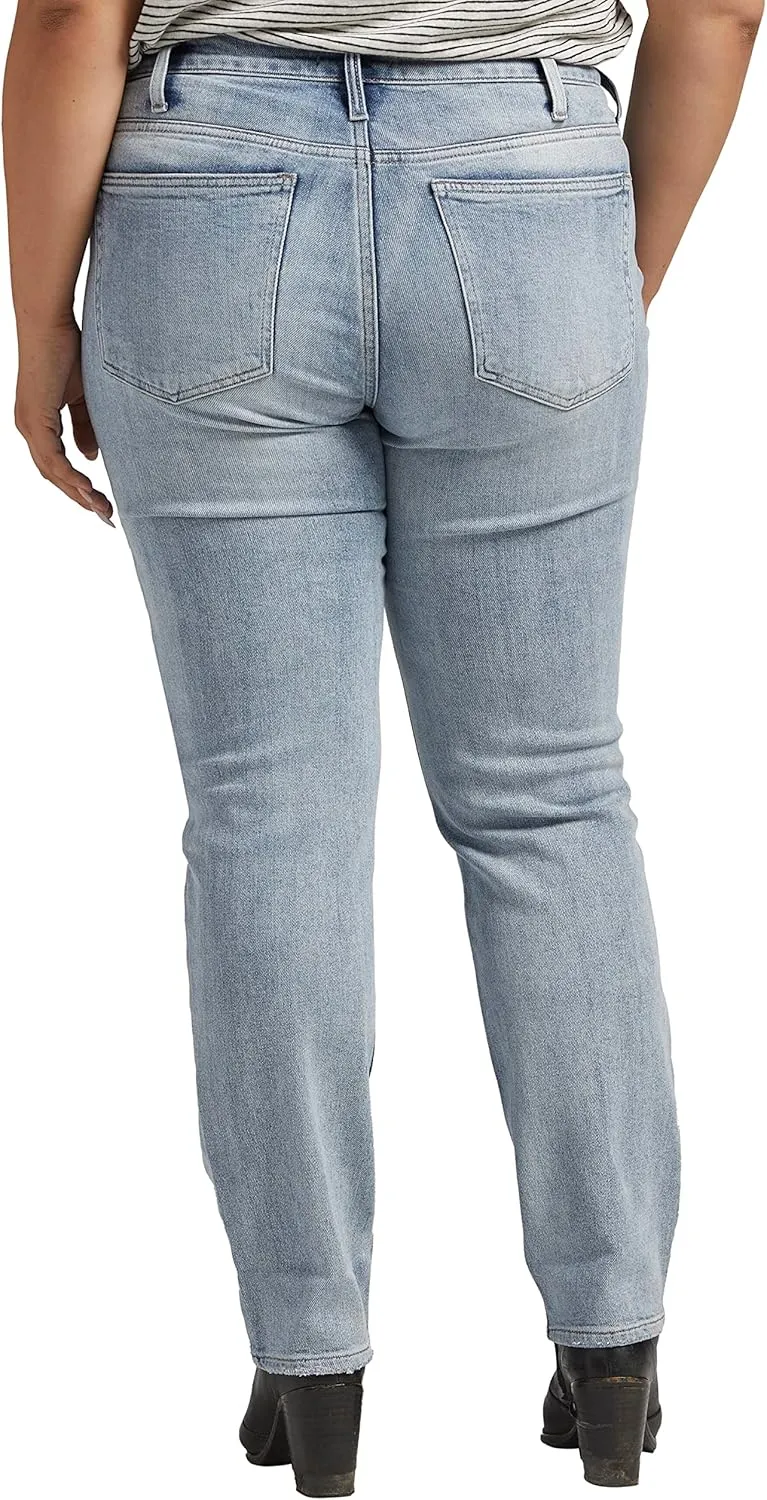 Silver Jeans Co. Women's Plus Size Most Wanted Mid Rise Straight Leg Jeans