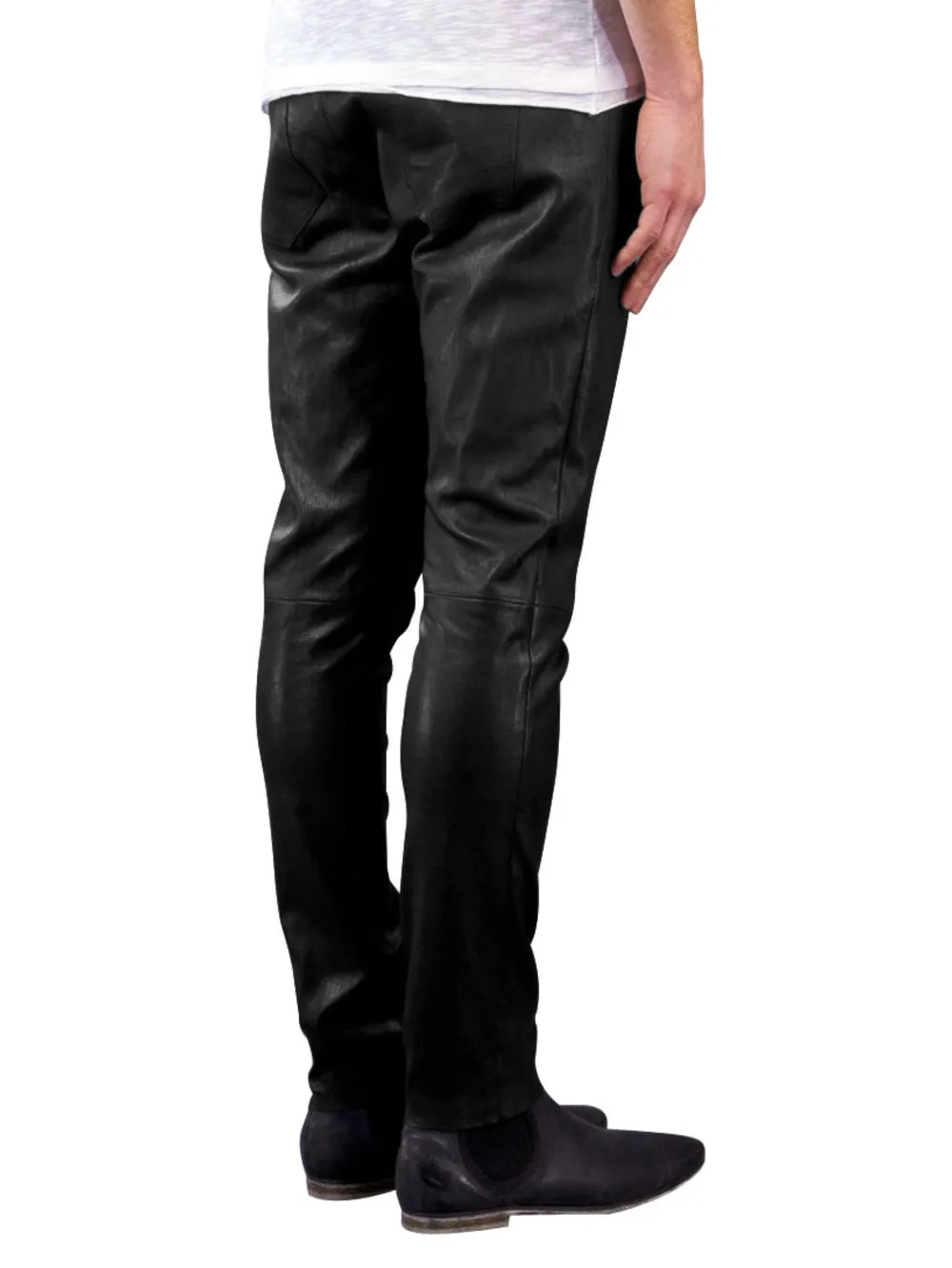 Slim Fit Hippie Genuine Leather Pants for Men