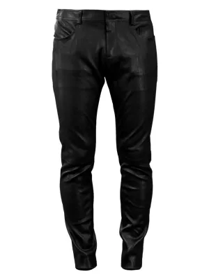 Slim Fit Hippie Genuine Leather Pants for Men
