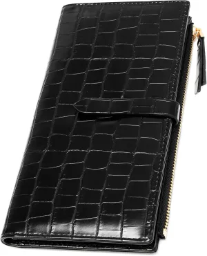 Slim Wallets for Women Credit Card Holder RFID Bifold Clutch Wallets Checkbook with Zipper Pocket