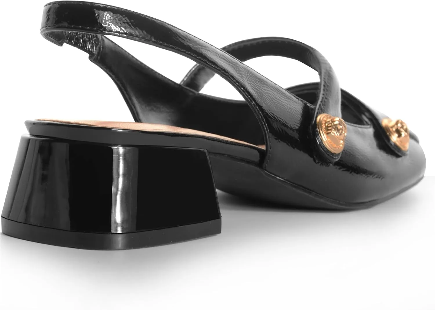 Slingback Mary Jane Heels for Women Low Block Heel Closed Square Toe Pump Shoes Heels Classic Daily Office Dressy Shoes