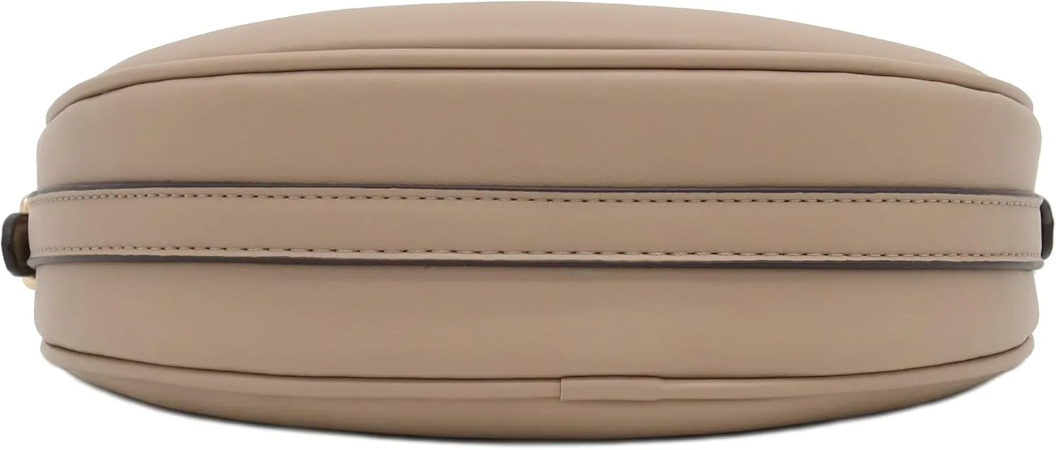 Small Crescent Smooth Faux Leather Underarm Shoulder Bag