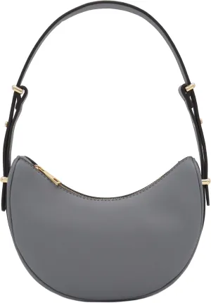 Small Crescent Smooth Faux Leather Underarm Shoulder Bag