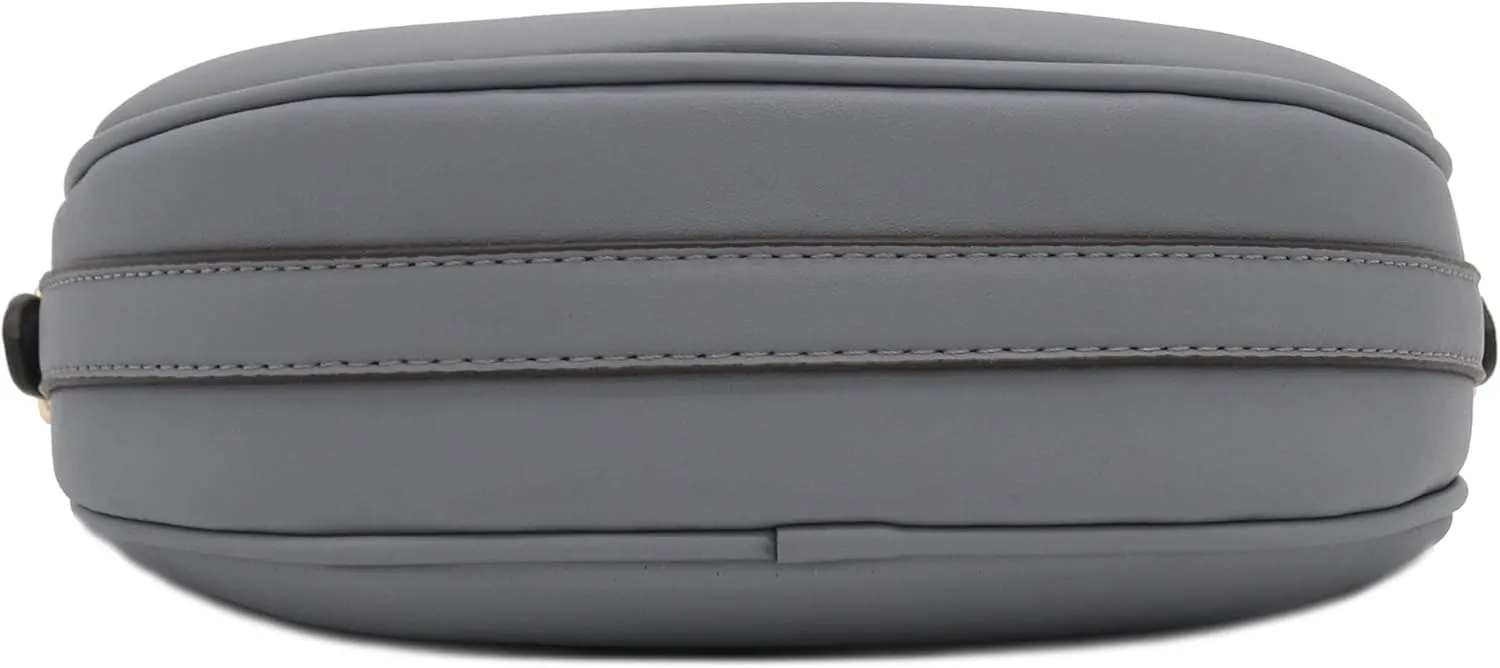 Small Crescent Smooth Faux Leather Underarm Shoulder Bag