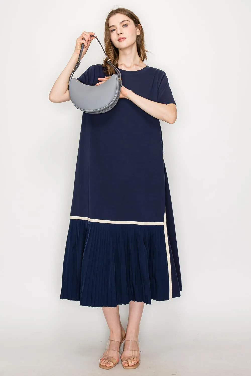 Small Crescent Smooth Faux Leather Underarm Shoulder Bag