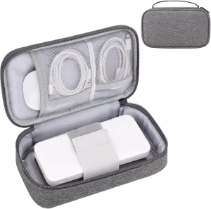 Small Electronics Travel Case, Portable Carrying Organizer Pouch Bag for Charger & Cords/Cables/Power Bank/Hard Drive (Small, Dark Grey)