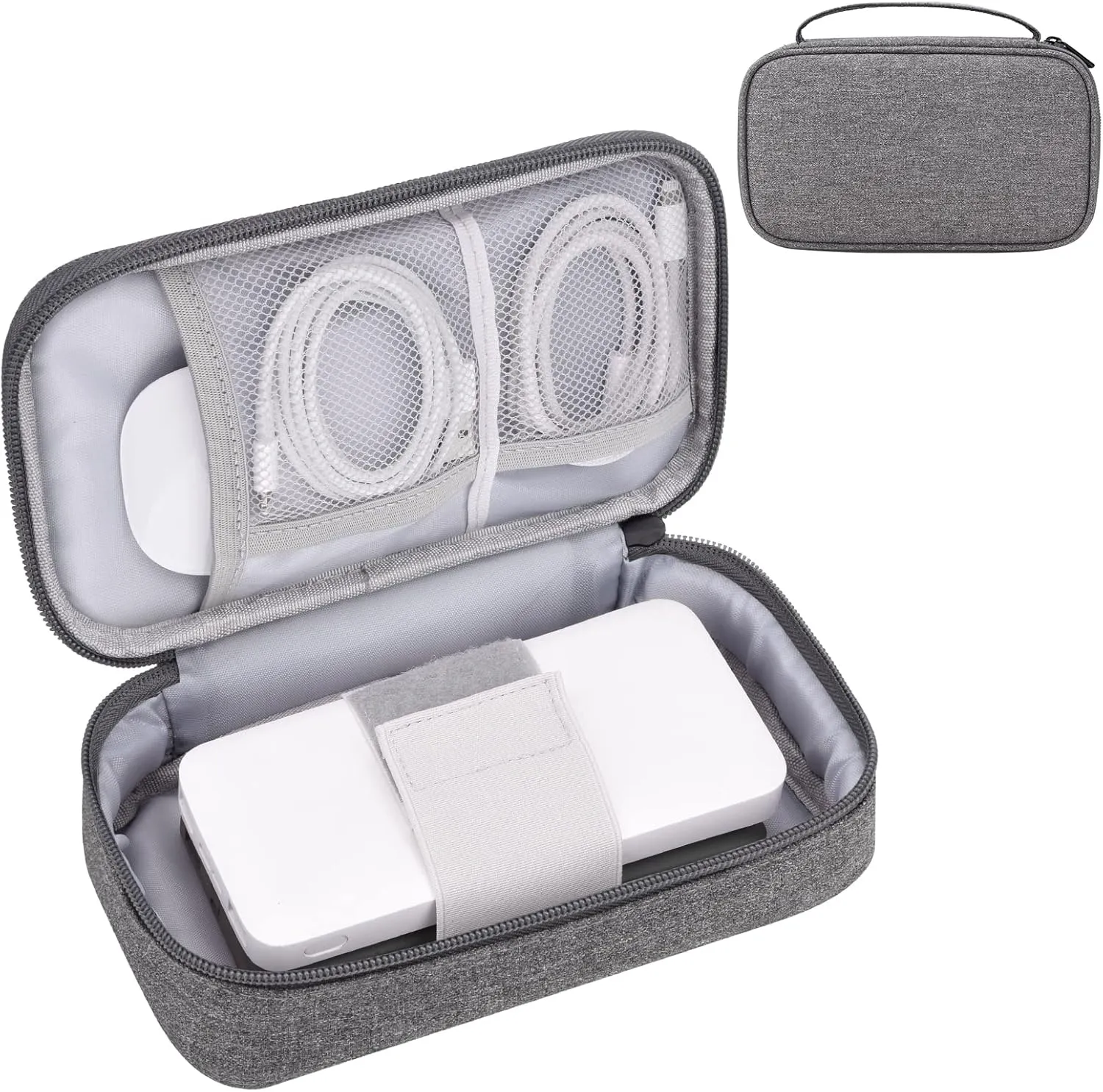 Small Electronics Travel Case, Portable Carrying Organizer Pouch Bag for Charger & Cords/Cables/Power Bank/Hard Drive (Small, Dark Grey)