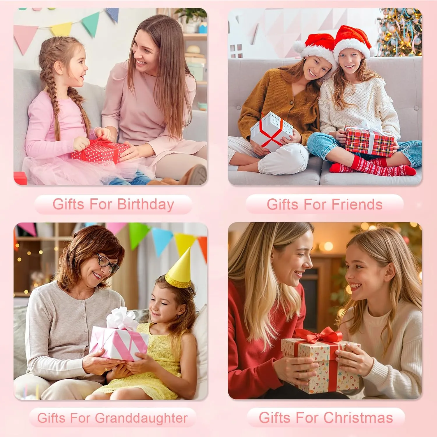 Small Initial Crossbody Sling Bag for Girls and Women, Cute Kids Fanny Pack, Personalized Gift for 7 8 9 10 11 12 13 Year Old Girls(Pink,M)