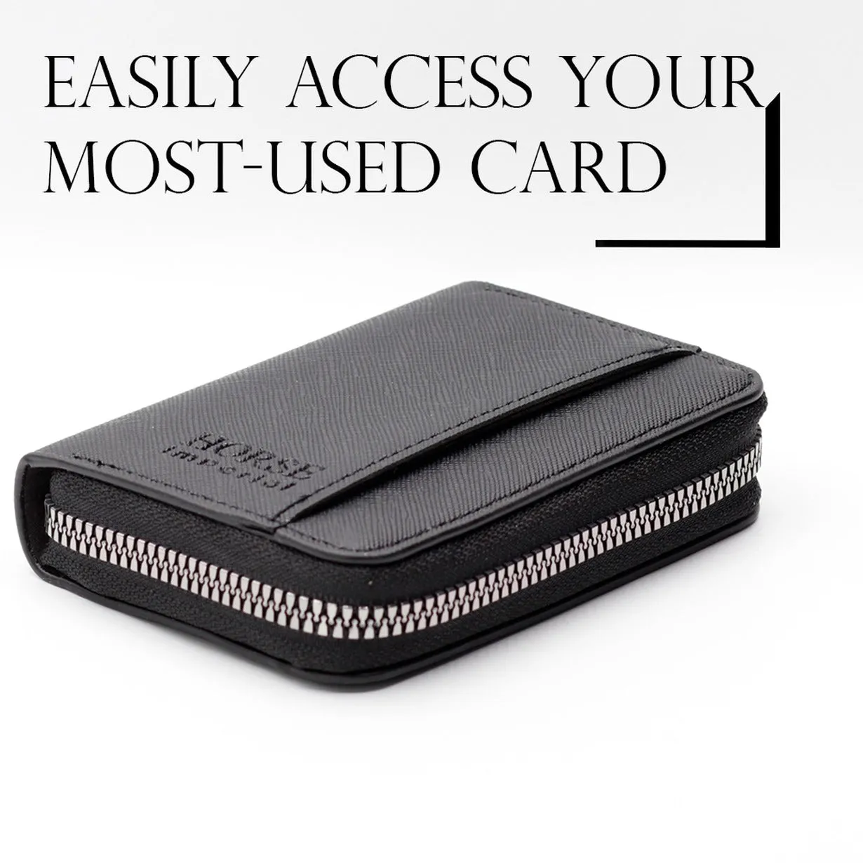 Small PU Leather Credit Card Holder Wallet | Multi Card Case Zipper Coin Purse